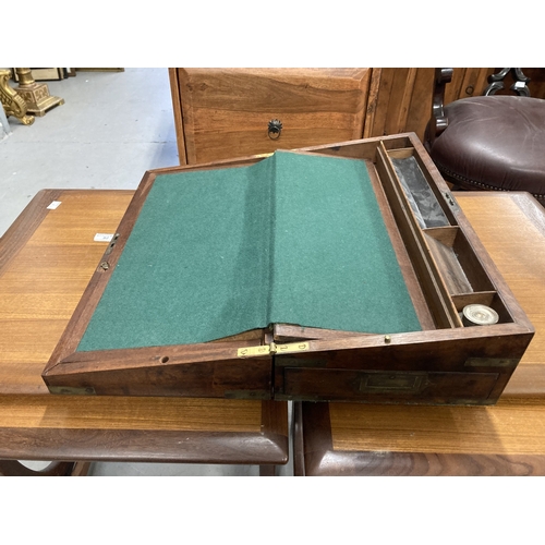 96 - Furniture: 19th century mahogany writing box with fitted interior.