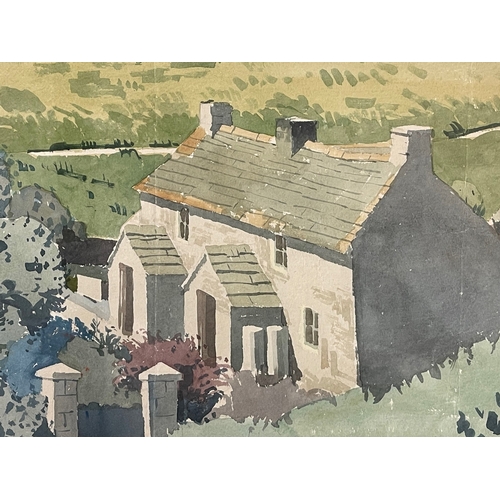 287 - Pictures: Watercolours/20th Century British school. Unsigned. Both rural cottages in the landscape c... 