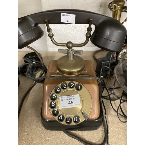 Telephones: Mid 20th century Danish brass and black Bakelite desk ...