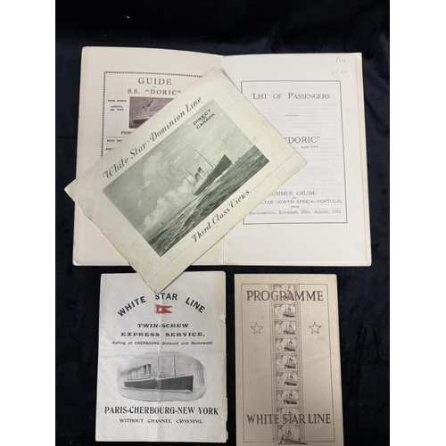 WHITE STAR LINE: WHITE STAR LINE: Mixed promotional material including ...