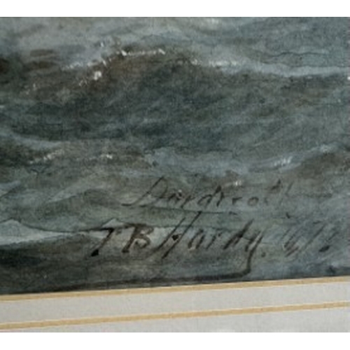 29 - Artwork: Thomas Bush Hardy (1842-1897); watercolour, a Dutch sailing barge off Dordrecht, signed and... 