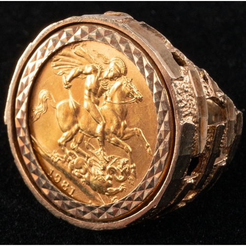 Gold Coin Jewellery: Gold Coin Jewellery: Sovereign, mounted 1981 ...