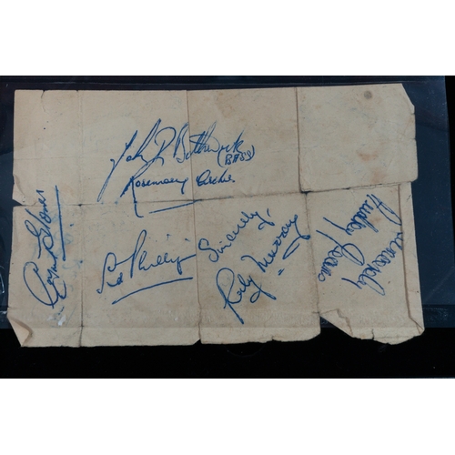 40 - Autographs: Autographs: Small album, signatures include Kathy Lloyd, Bobbie Britton, Danny Moss and ... 