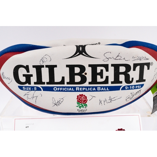 44 - Rugby Memorabilia: Rugby Memorabilia: Official replica match ball, Gilbert, signed by the current En... 