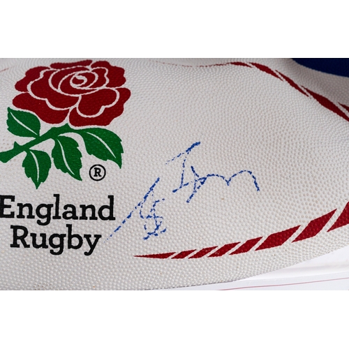 45 - Rugby Memorabilia: Rugby Memorabilia: Official replica match ball, signed by the current England squ... 