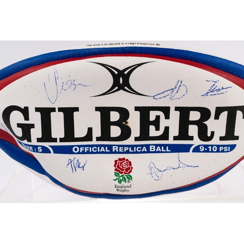 45 - Rugby Memorabilia: Rugby Memorabilia: Official replica match ball, signed by the current England squ... 