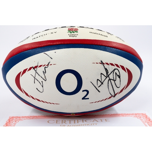 47 - Rugby Memorabilia: Rugby Memorabilia: Owen Farrell signed official replica match ball, signed in bla... 