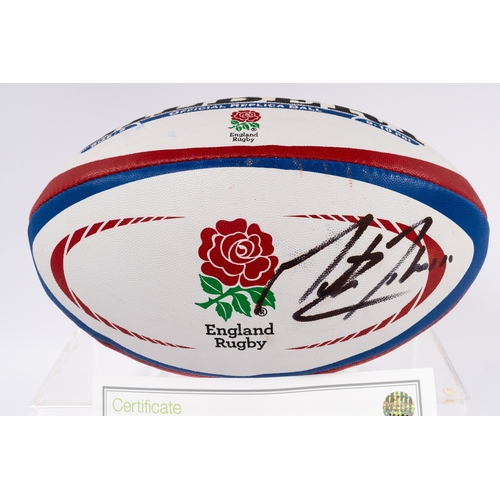 53 - Rugby Memorabilia: Rugby Memorabilia: Official replica match ball, signed by Martin Johnson, with ce... 