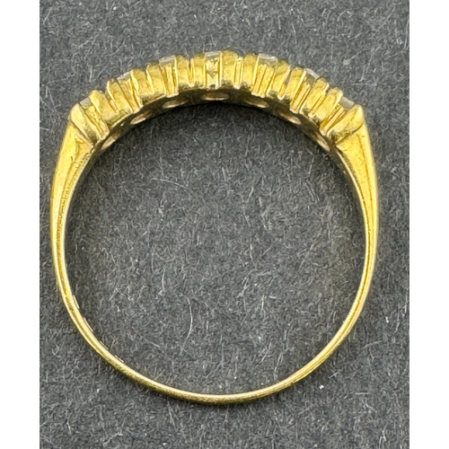 435 - Jewellery: Jewellery: 18ct gold ring, seven-diamond half hoop, estimated weight of (7) 0.50ct, ring ... 