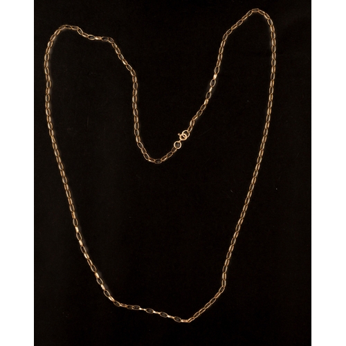 454 - Jewellery: Jewellery: 9ct gold oval belcher link chain, length 38cm, 4.2g.