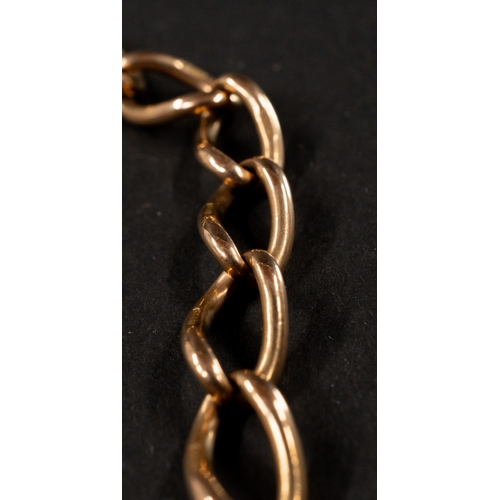 456 - Jewellery: Jewellery: 9ct gold 43cm curb link chain, width 7.7mm, 40g.