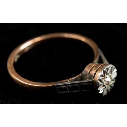 467 - Jewellery: Jewellery: Two 9ct gold rings, one set with an old-cut diamond, ring size K½, the other a... 