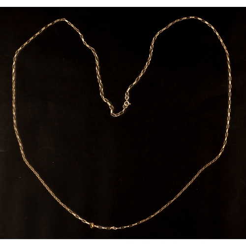 506 - Jewellery: Jewellery: 9ct gold oval belcher link chain, length 100cm, 7.6g.