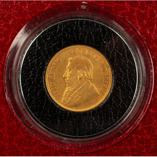 645 - Gold Coins: Gold Coins: South Africa Kruger 1 Pond 1898, bullion weight 7.9g.