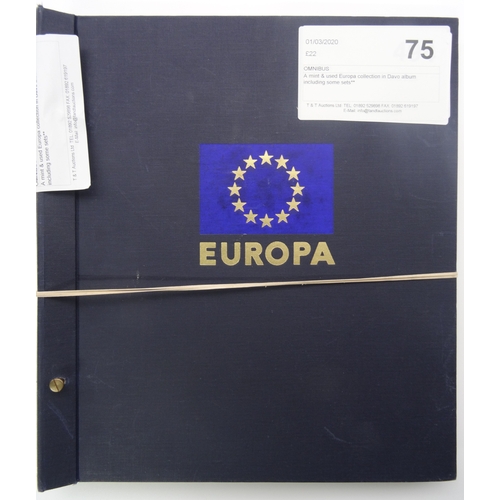 75 - A mint & used Europa collection in Davo album including some sets