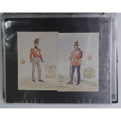 120 - A collection of modern postcards in album, some large format, including military uniform, some RPs