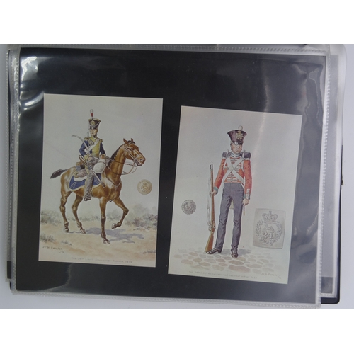 120 - A collection of modern postcards in album, some large format, including military uniform, some RPs