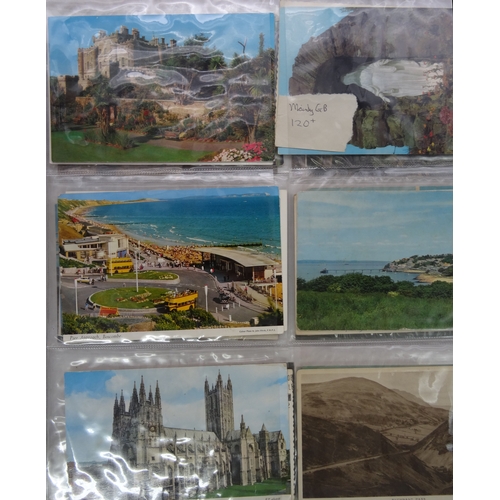 121 - A large album with 120+ postcards, mainly Europe, many RPs