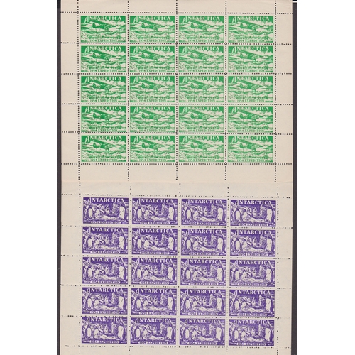 47 - World selection of blocks of various sizes including 1954 Antarctica Expedition labels Egypt Plate b... 