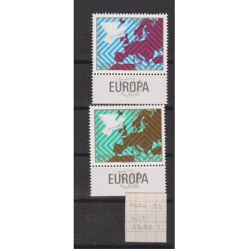 49 - European selection on cards and pages including Germany mint, Russia, Faroes 1975-76 year pack, a fe... 