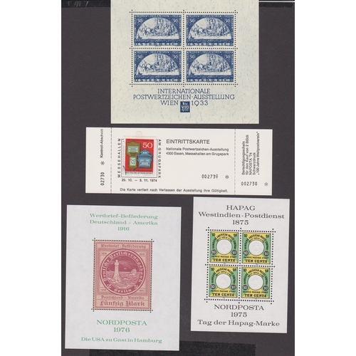 50 - A European selection of events and Exhibition mini sheets including Austria, Belgium, 1977 Munich et... 