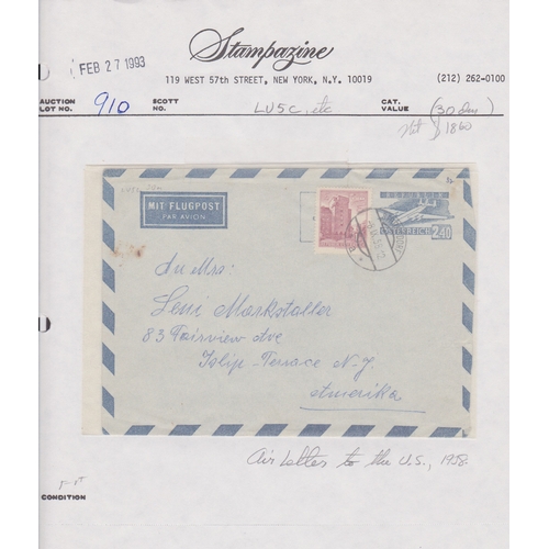 54 - A selection of early European covers including Austria 1917 stationery card to Constantinople, 1955-... 