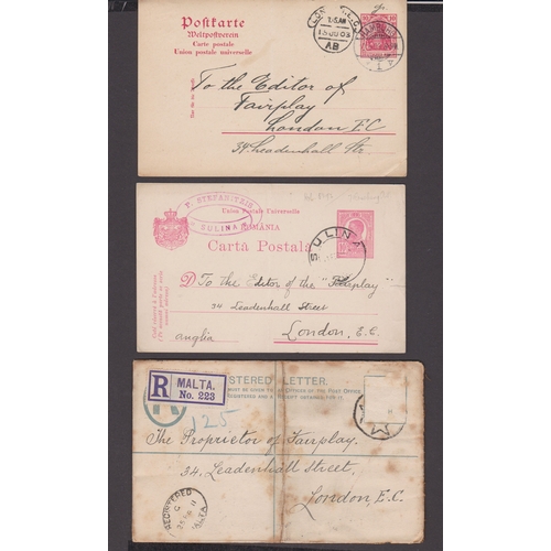 54 - A selection of early European covers including Austria 1917 stationery card to Constantinople, 1955-... 