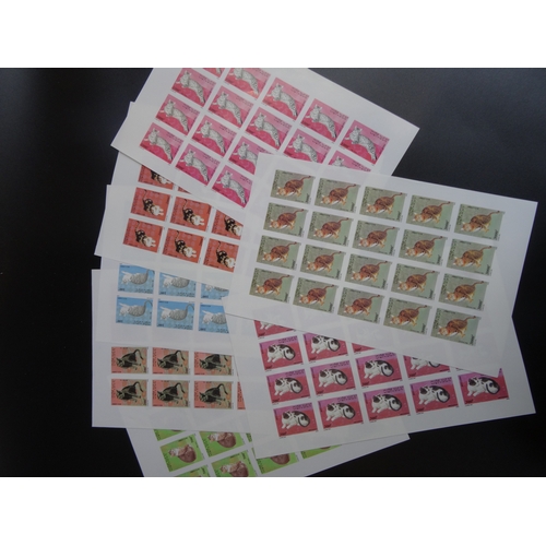 849 - 1990 complete set of cats in imperforated sheets of 20 u/m