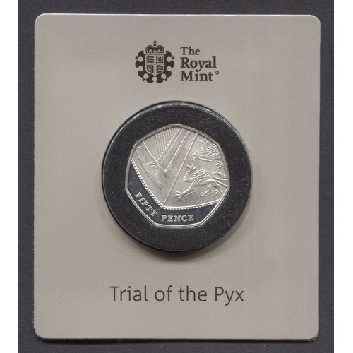 74 - UK 2016 silver proof definitive 50p Trial of The Pyx. Presented in original folder by The Royal Mint... 