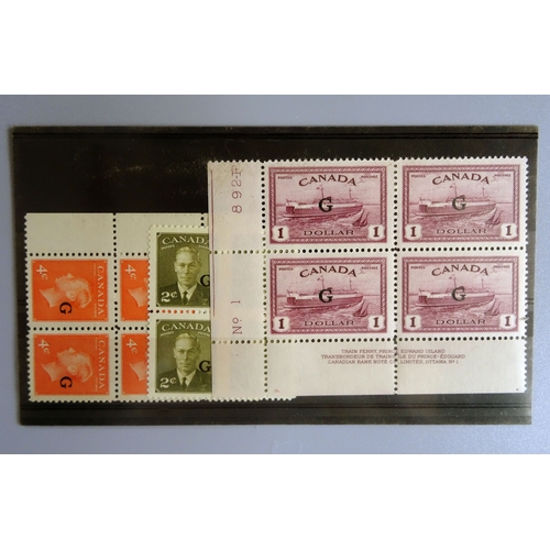 95 - 1950/51 Officials with 1950 1c-$1 set of 13 vals blocks of 4  50c & $1 are lower left Pl.No./imprin... 