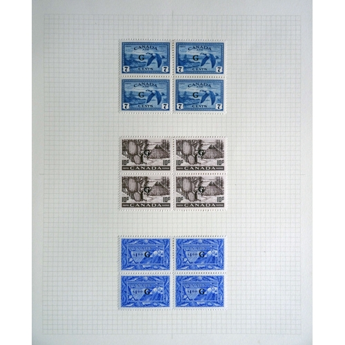 95 - 1950/51 Officials with 1950 1c-$1 set of 13 vals blocks of 4  50c & $1 are lower left Pl.No./imprin... 