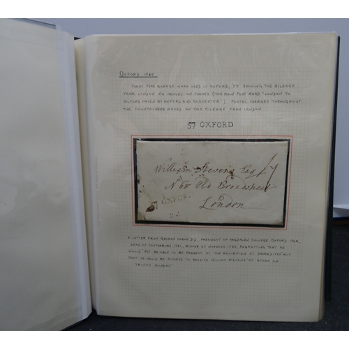 158 - A lifetimes study on the postal history of Oxford housed in four volumes. All annotated and written ... 