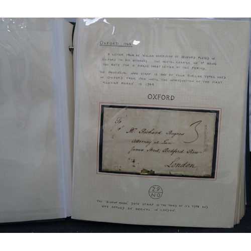 158 - A lifetimes study on the postal history of Oxford housed in four volumes. All annotated and written ... 