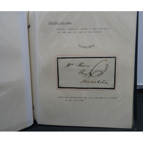 158 - A lifetimes study on the postal history of Oxford housed in four volumes. All annotated and written ... 