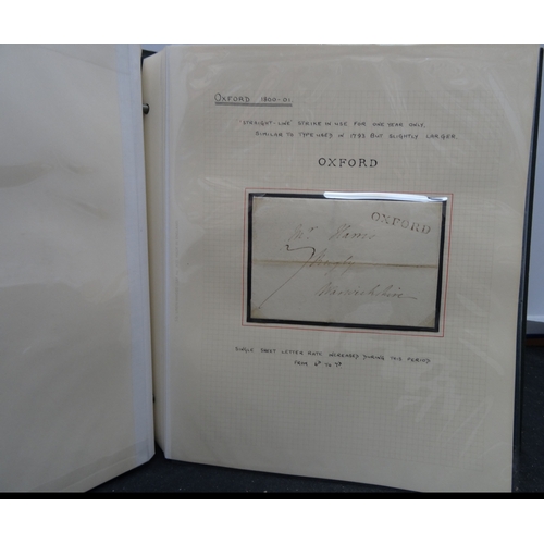 158 - A lifetimes study on the postal history of Oxford housed in four volumes. All annotated and written ... 