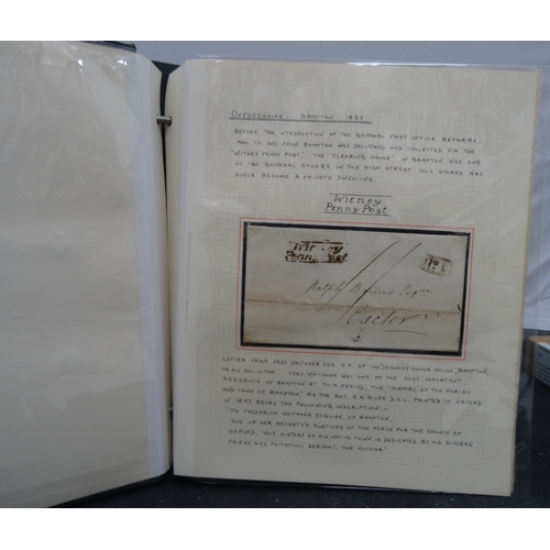 158 - A lifetimes study on the postal history of Oxford housed in four volumes. All annotated and written ... 