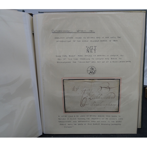 158 - A lifetimes study on the postal history of Oxford housed in four volumes. All annotated and written ... 