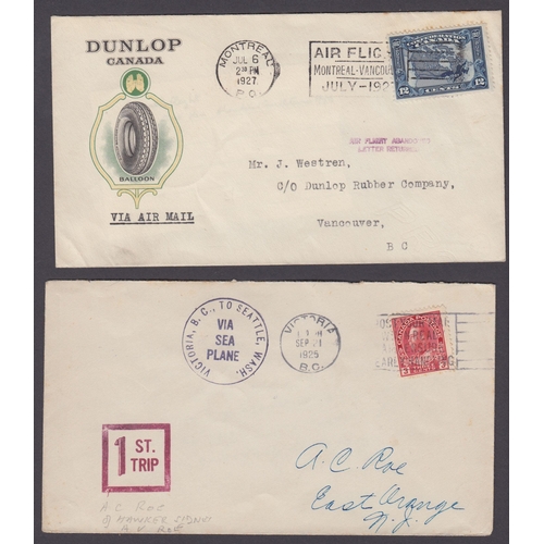 180 - 1925-27 - A pair of Canadian covers including 1925 1st Trip Victoria to Seattle with ‘Via Sea Plane’... 