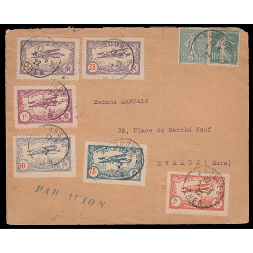 183 - France 1922 Bourges Aviation meeting cover with five vignettes affixed plus 10 mint examples