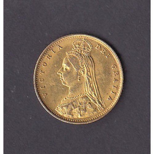 28 - UK 1887 gold half Sovereign, in good condition