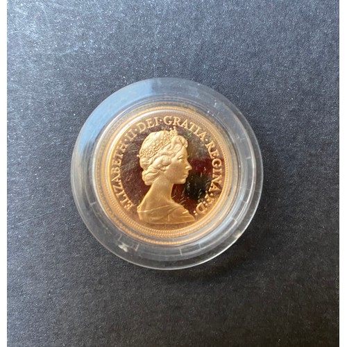 36 - UK 1980 gold proof full Sovereign, boxed with CoA