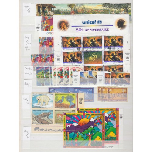 270 - A complete duplicated mint and used collection of United Nations (Geneva) SG1-SG388, then a few gaps... 