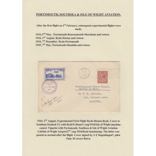 315 - A collection on British Inland Commercial Air Mails from the 1930s on album pages, including GWR, In... 
