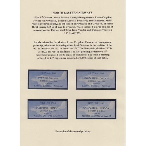 315 - A collection on British Inland Commercial Air Mails from the 1930s on album pages, including GWR, In... 