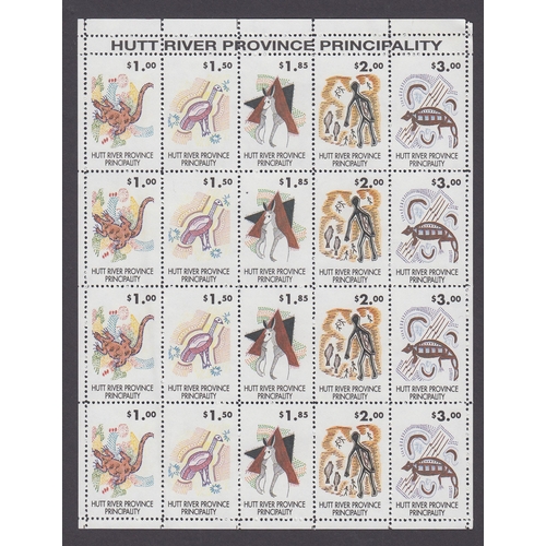 339 - Hutt River Aboriginal Sheetlet of 20 and Farming Sheetlet of 20, each x50, mint u/m