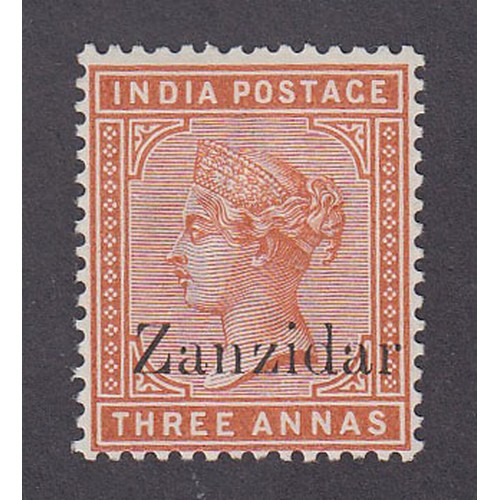 915 - 1895 SG10j, 3a brown-orange, fine mint showing listed variety 'Zanzidar', Cat £1000