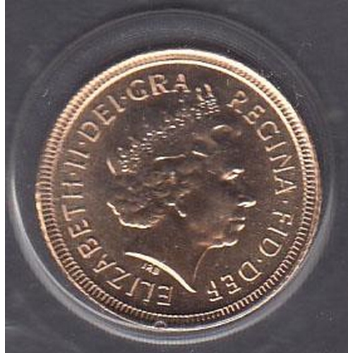 6 - UK 2001 gold half Sovereign, encapsulated