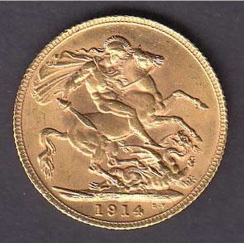 18 - UK 1914 gold full Sovereign, in good condition