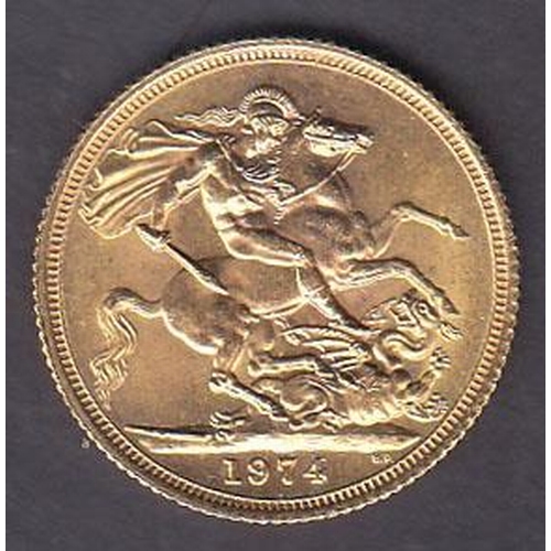 26 - UK 1974 gold full Sovereign, in good condition