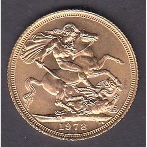 28 - UK 1978 gold full Sovereign, in good condition